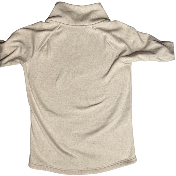 ATHLETA Cozy Karma Asym Pullover Fleece Ivory Sweatshirt Mock Turtleneck sz S - Picture 4 of 10